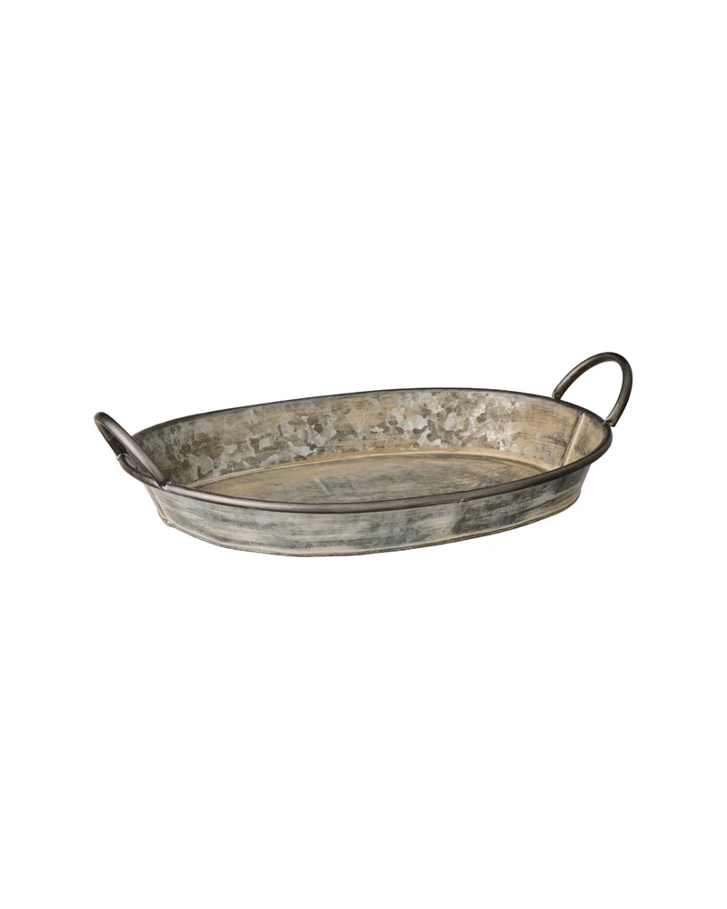Metalitablett oval mit Tragegriffen