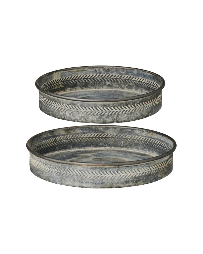 Metalitablett rund - 2er-Set