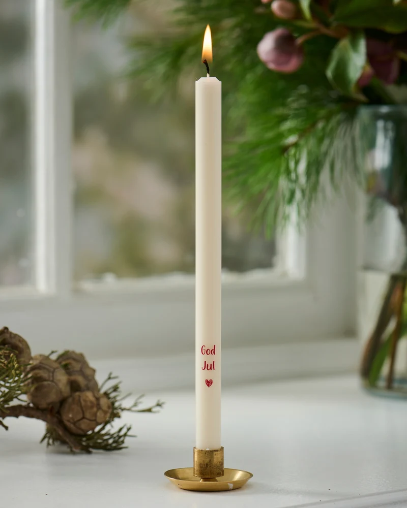 Dünne hohe Kerze God Jul (20 cm)