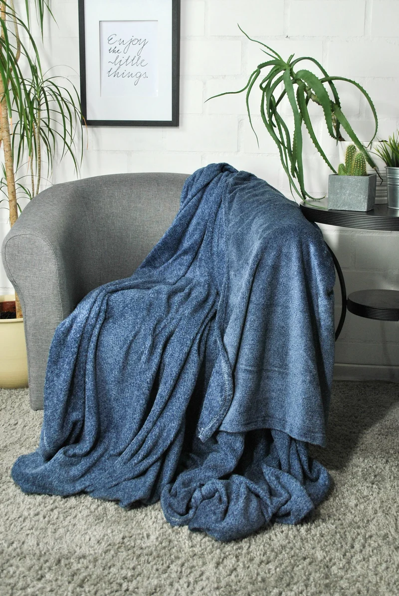 Wohndecke Soft Blau meliert (W25)