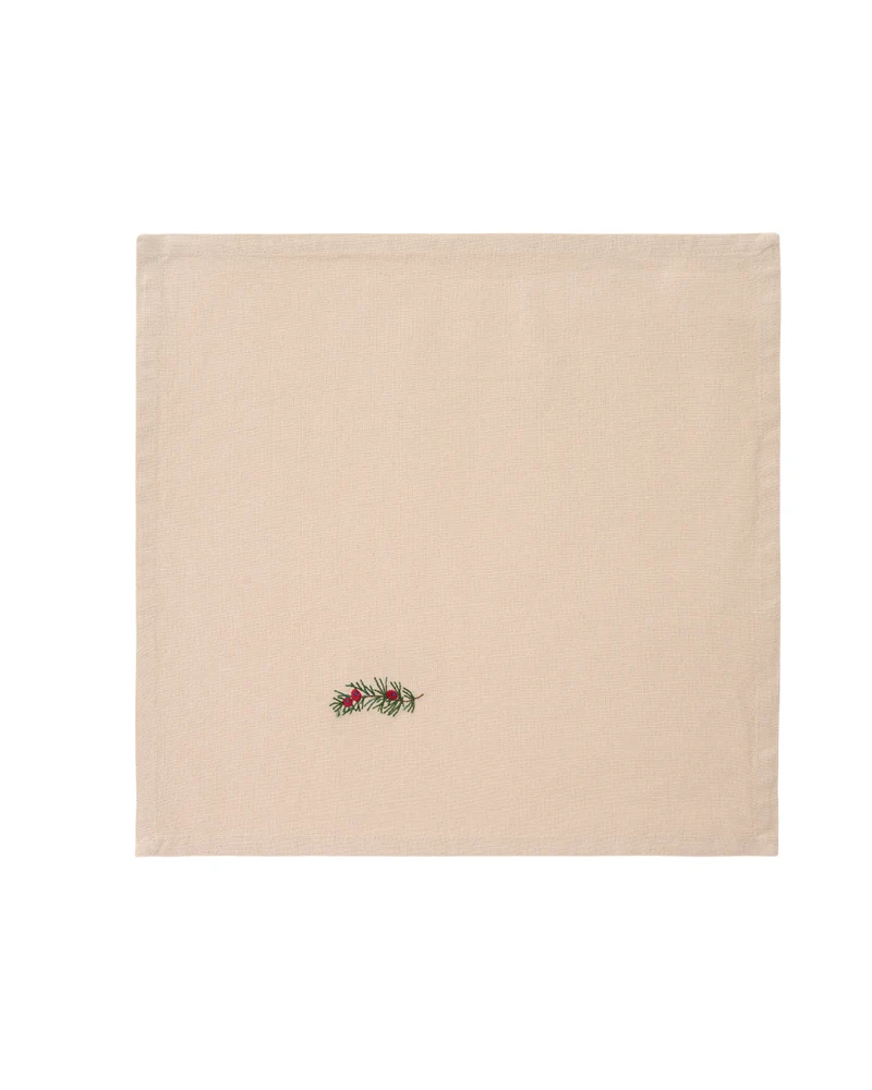 Bestickte Stoffserviette - Beeren