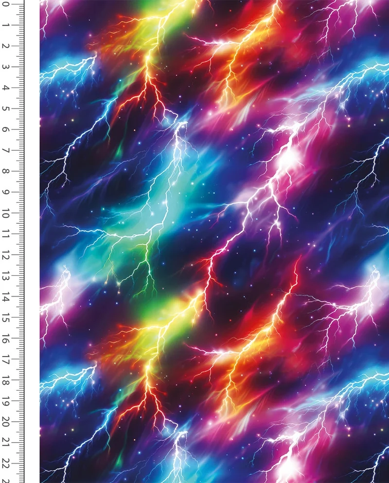 Wintersweat Digitaldruck Blitze Neon *Ab 50 cm