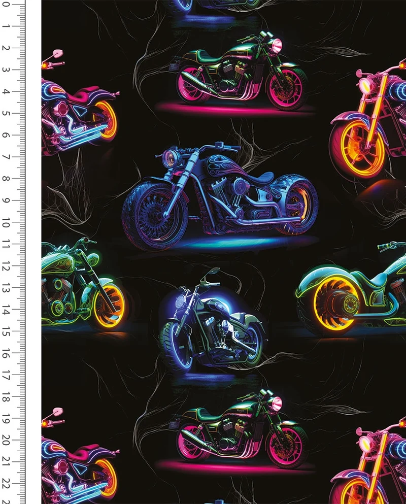 Wintersweat Digitaldruck Motorrad neon *Ab 50 cm