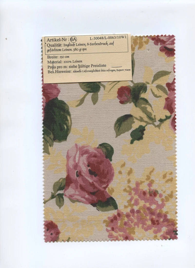 Englischleinen Rosen auf natur *Ab 50cm