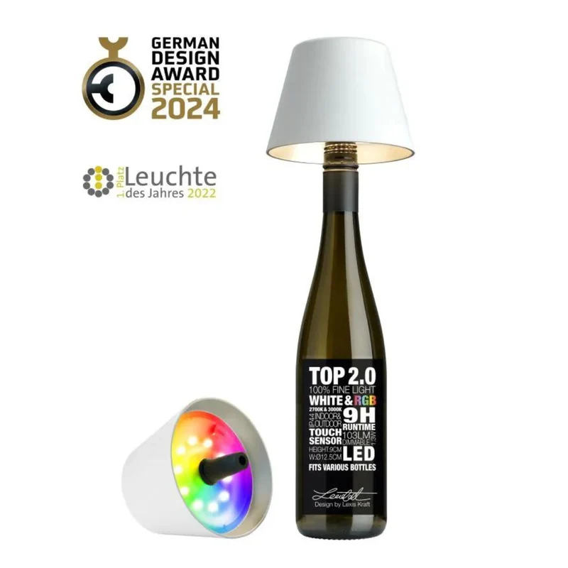 Sompex Lampe - TOP WEISS AKKU RGB -Akku-Flaschenleuchte