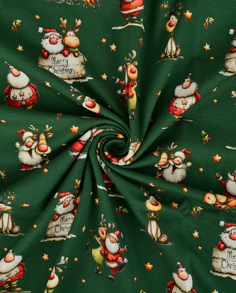Baumwolljersey Weihnachten grün *Ab 50cm