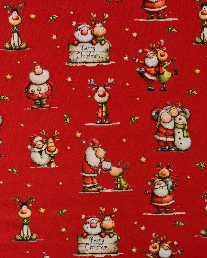 Baumwolljersey Weihnachten rot *Ab 50cm