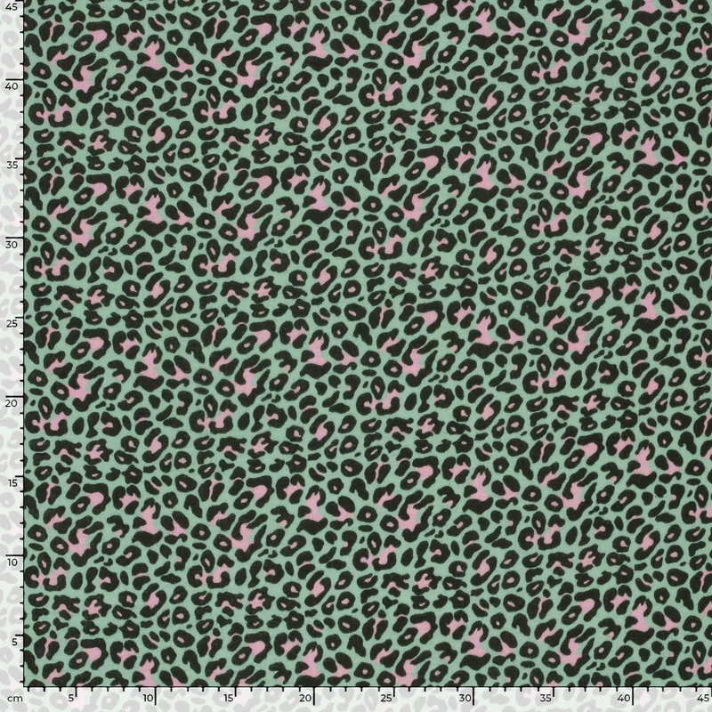 Musselin bedruckt Leo auf mint *Ab 50 cm
