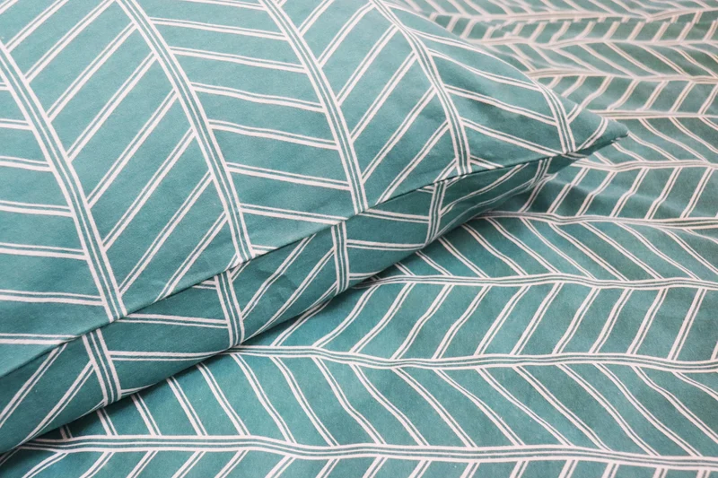 Biber-Bettwäsche - Modern Herringbone - Petrol