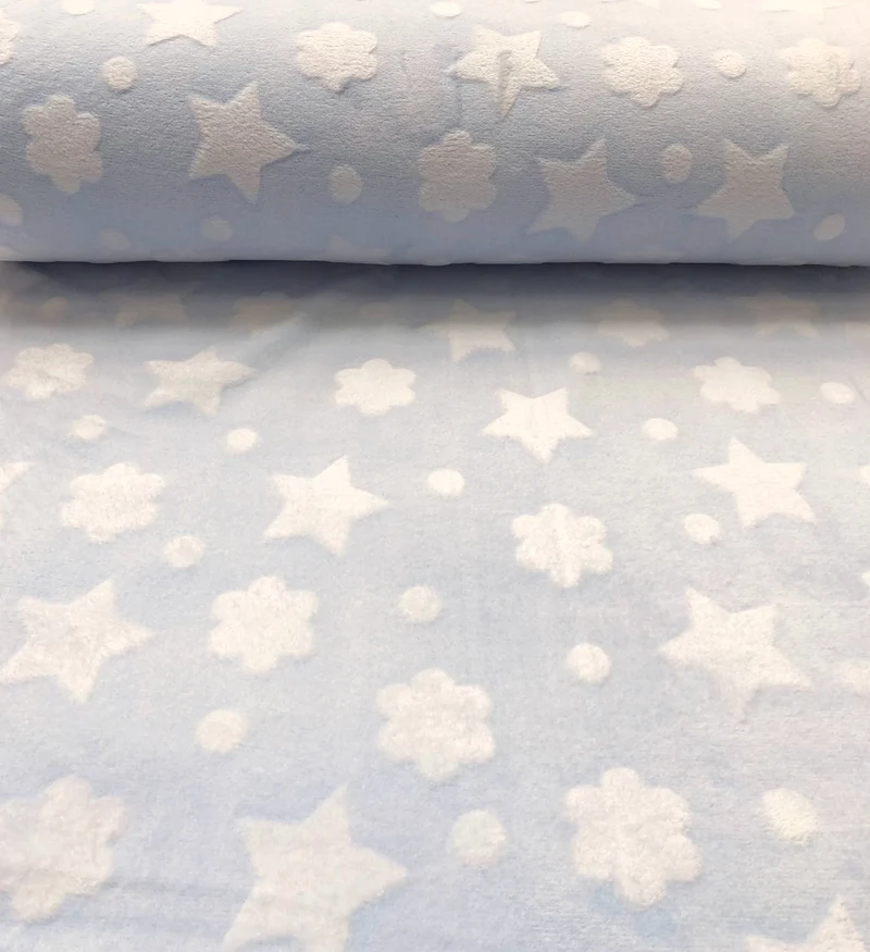 Kuschelfleece Sterne & Wolken *Ab 50cm