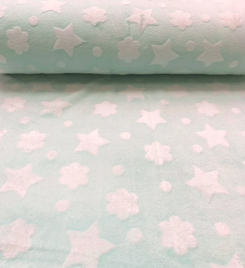 Kuschelfleece Sterne & Wolken *Ab 50cm