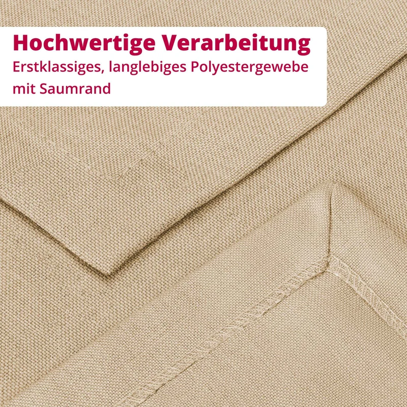 Leinen Optik Tischdecke oval / rund beige sand