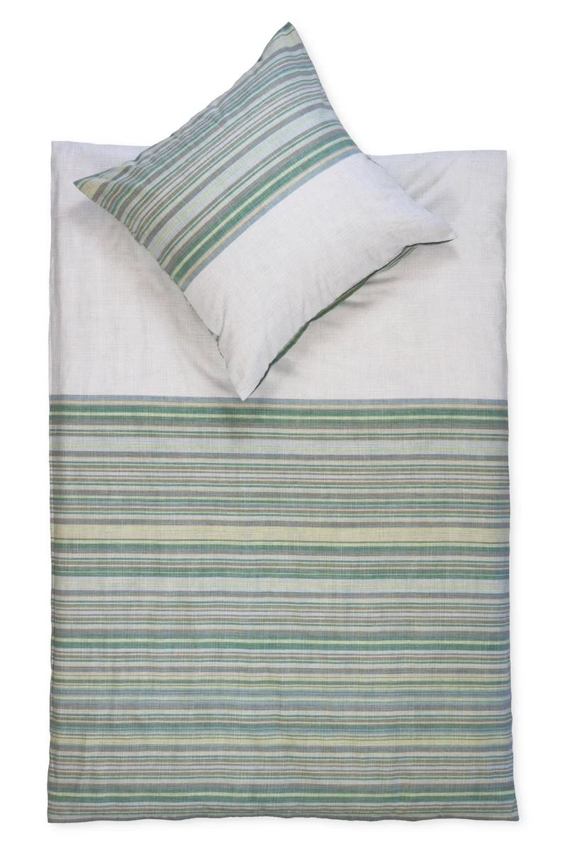 Biber-Bettwäsche "Deep Ocean Stripes" 135x200 cm