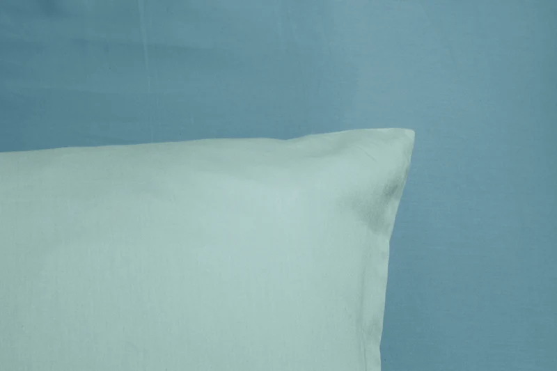 Satin Bettwäsche Uni "Mittelblau"