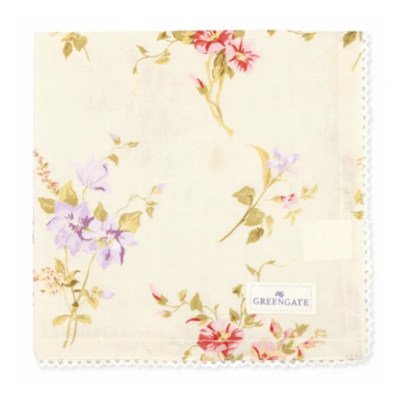GreenGate Stoffserviette Jacobe Vintage mit Spitze 40x40