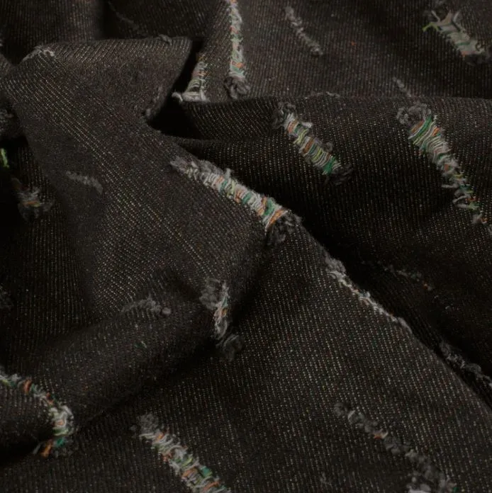 Jeansstoff bunt ausgefranst *Ab 50 cm