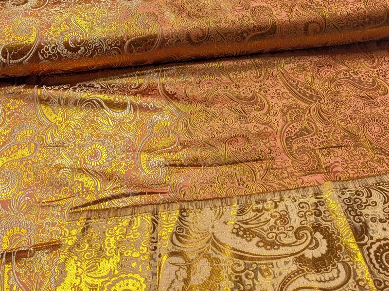 Brokatstoff Paisley mit gold *Ab 50cm