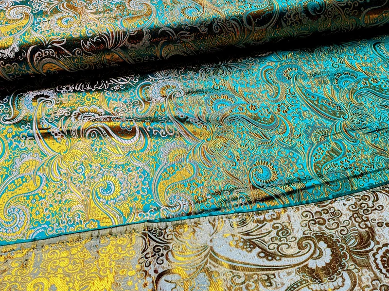 Brokatstoff Paisley mit gold *Ab 50cm