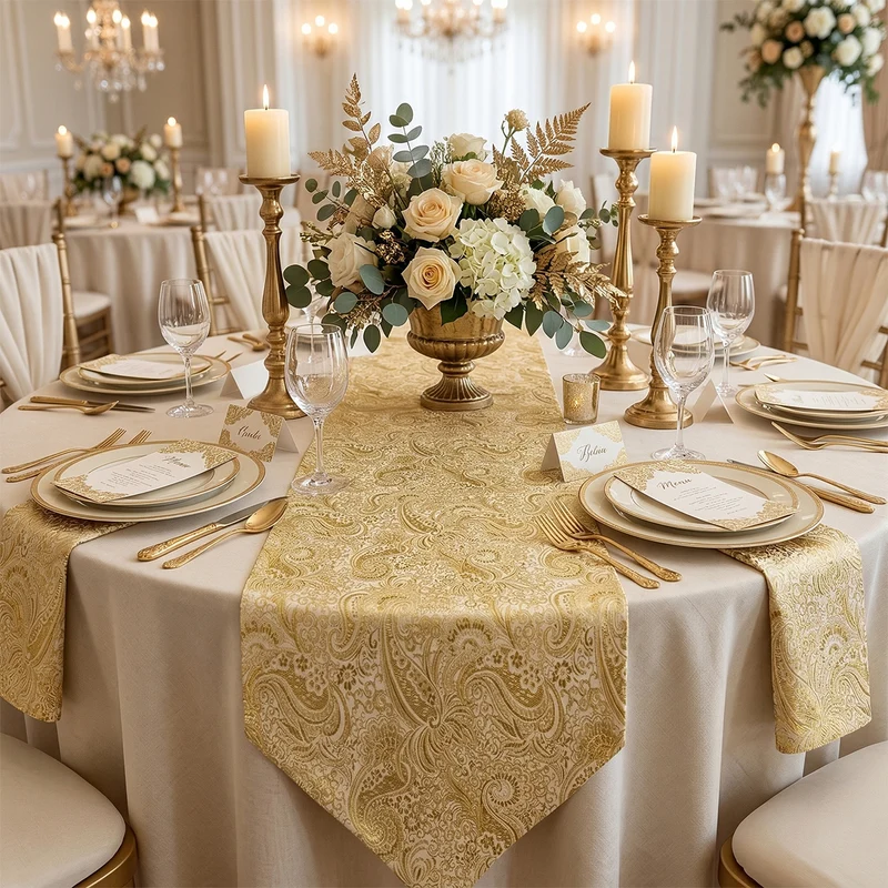 Brokatstoff Paisley mit gold *Ab 50cm