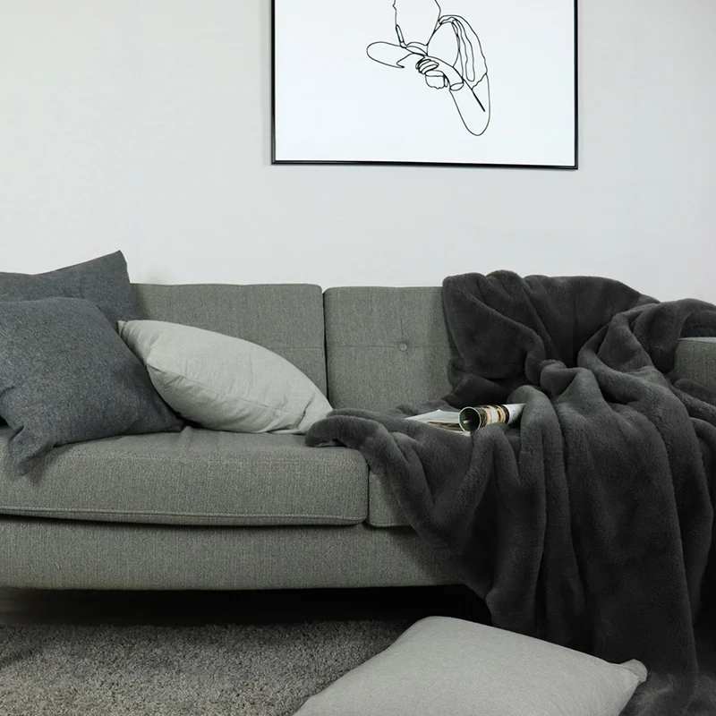 Wohn- Kuscheldecke Felloptik DELUXE