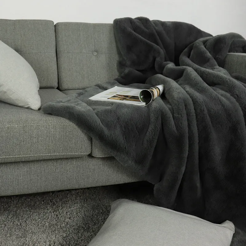 Wohn- Kuscheldecke Felloptik DELUXE