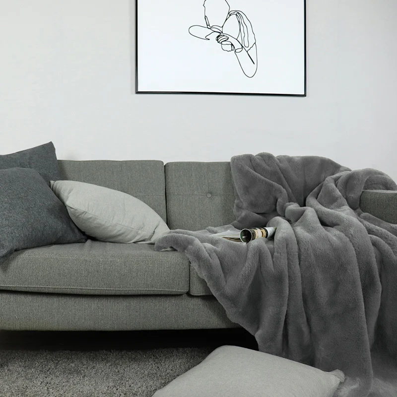Wohn- Kuscheldecke Felloptik DELUXE