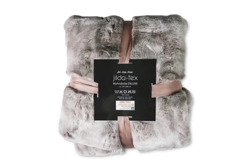Wohn- Kuscheldecke Felloptik DELUXE