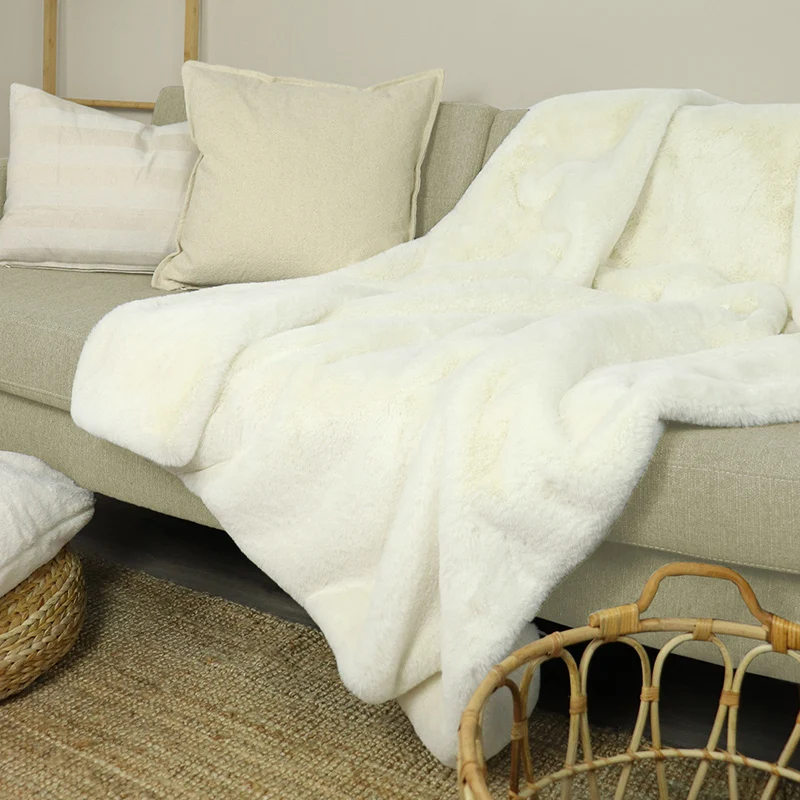 Wohn- Kuscheldecke Felloptik DELUXE