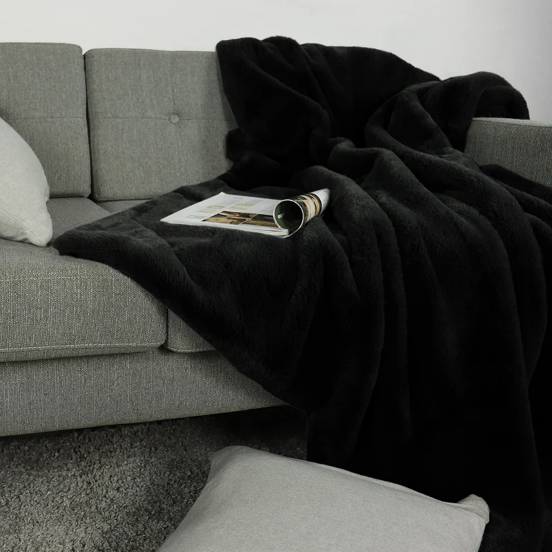 Wohn- Kuscheldecke Felloptik DELUXE