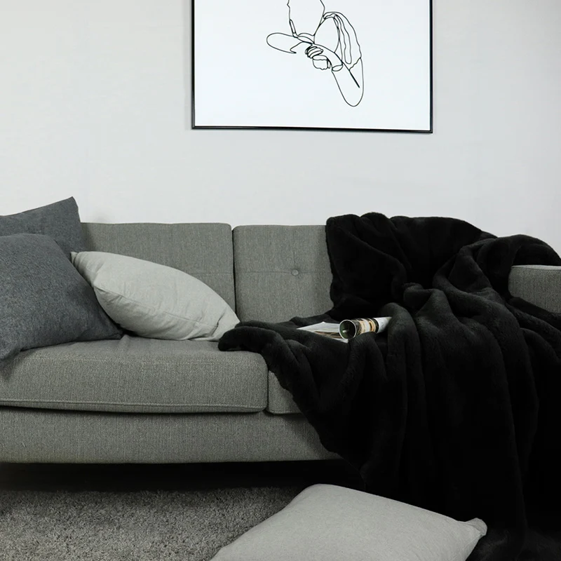 Wohn- Kuscheldecke Felloptik DELUXE