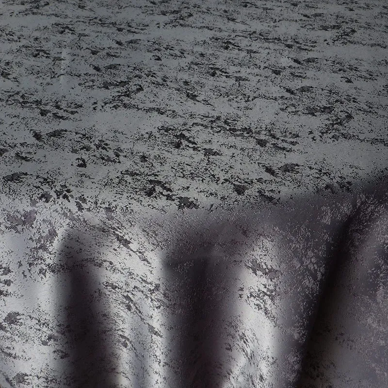 Jacquard Tischdecke Granit grau rund