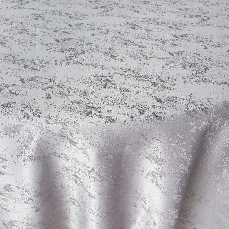 Jacquard Tischdecke Granit hellgrau rund