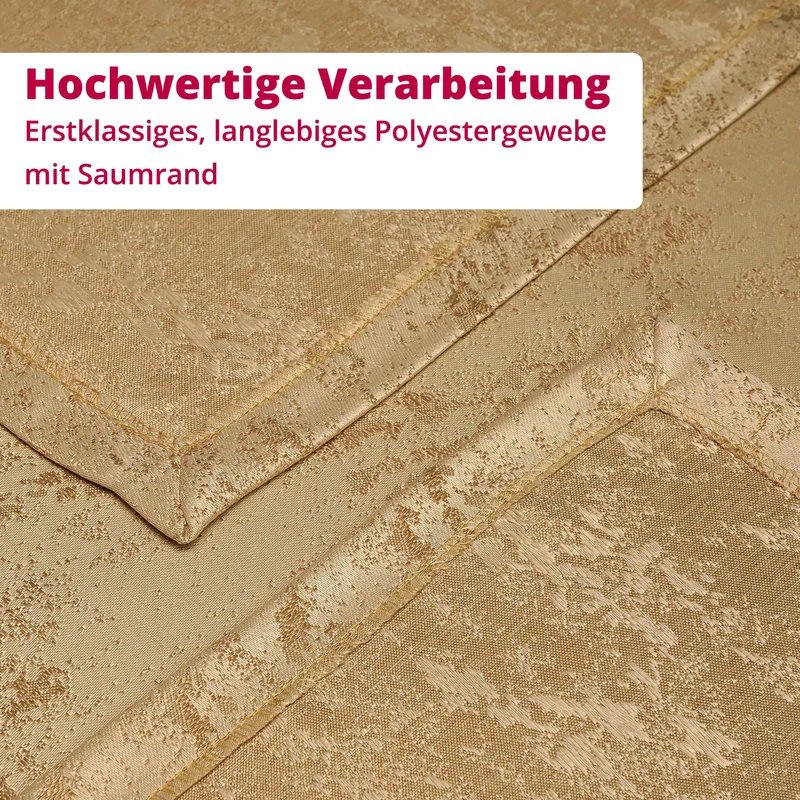 Jacquard Tischdecke Granit beige sand rund