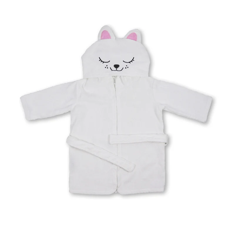 Bademantel Kinder - Happy Kitty White (M)
