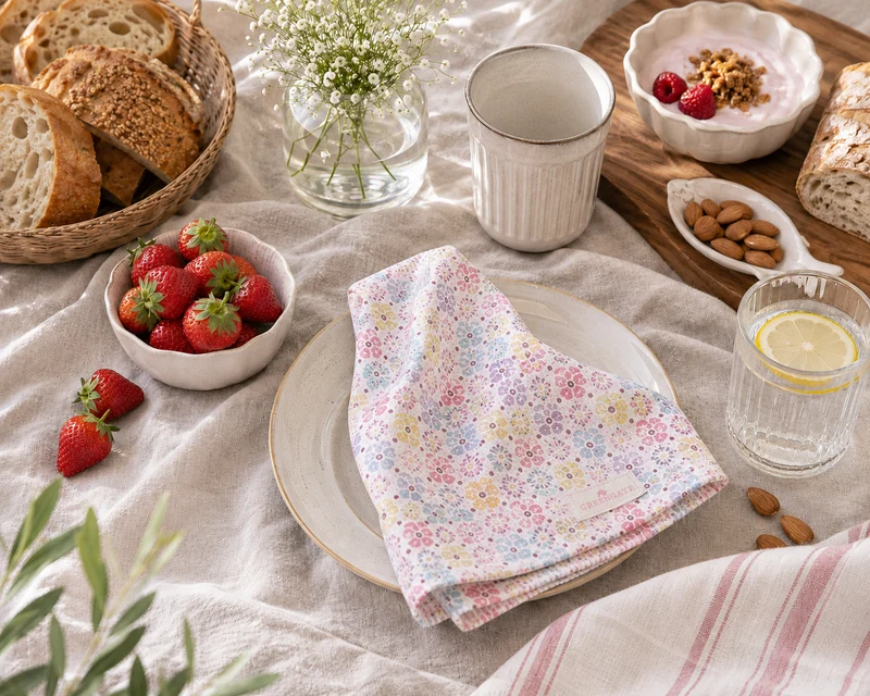 GreenGate Stoffserviette Edie Lavendel 40x40
