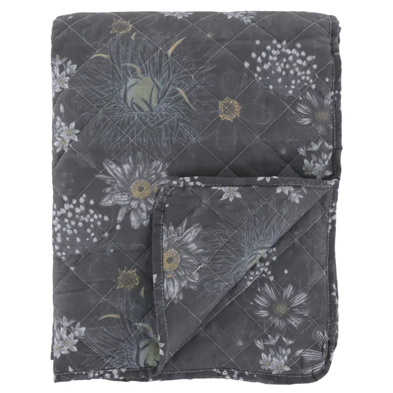 Chic Antique Aix Quilt mit Blumen „Midnight“