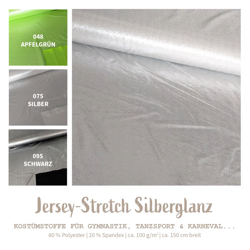 Jersey Stretch Silberglanz *Ab 50cm