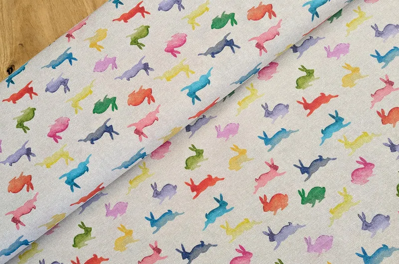 Dekostoff bunte Hasen *Ab 50cm