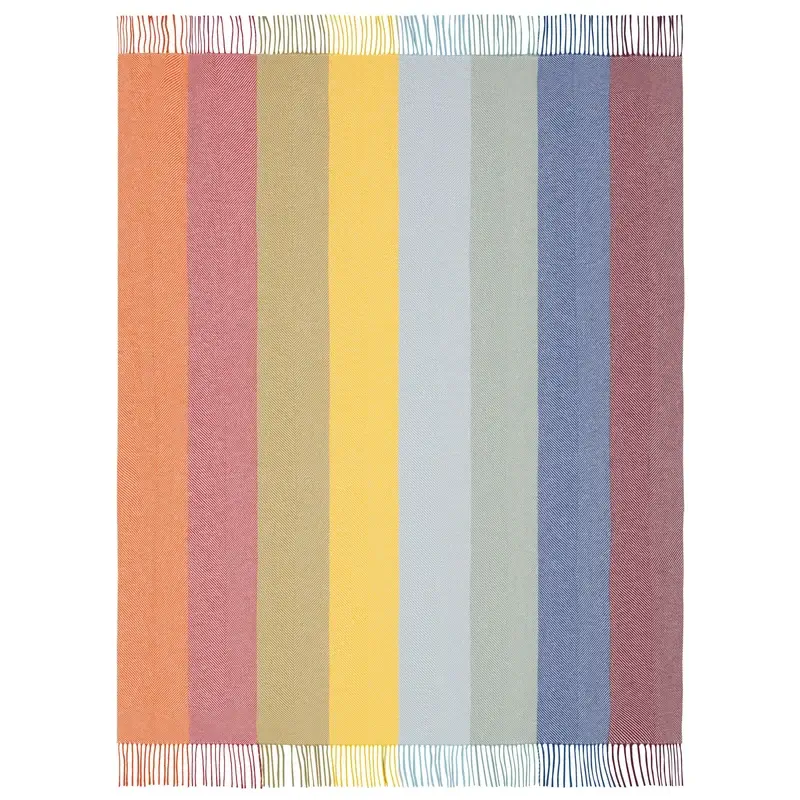 Bunte Wohndecke mit Fransen & Streifen – 130 × 170 cm Colour Lines