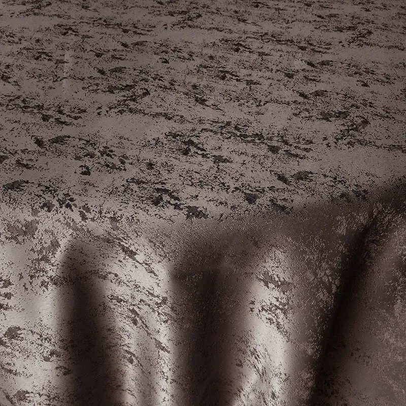 Jacquard Tischdecke Granit dunkelbraun oval