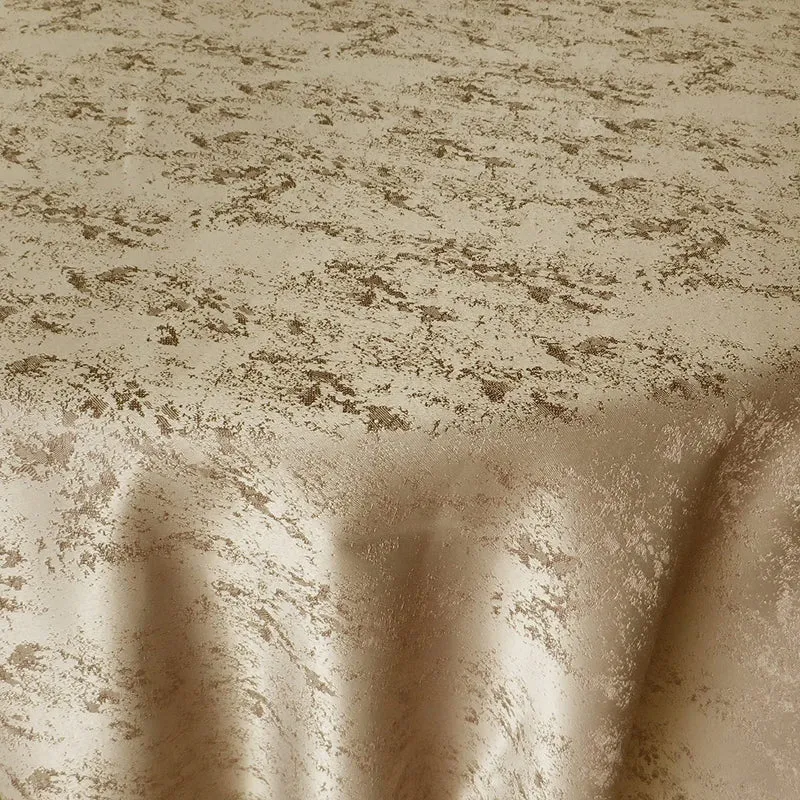 Jacquard Tischdecke Granit beige sand oval