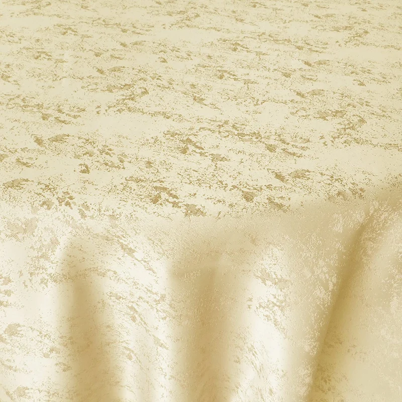 Jacquard Tischdecke Granit champagner oval