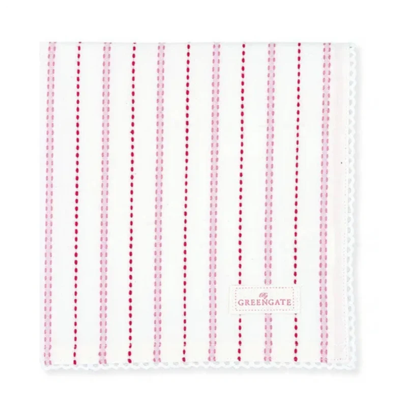 GreenGate Stoffserviette Sabine mit Spitze Leonine Rosa