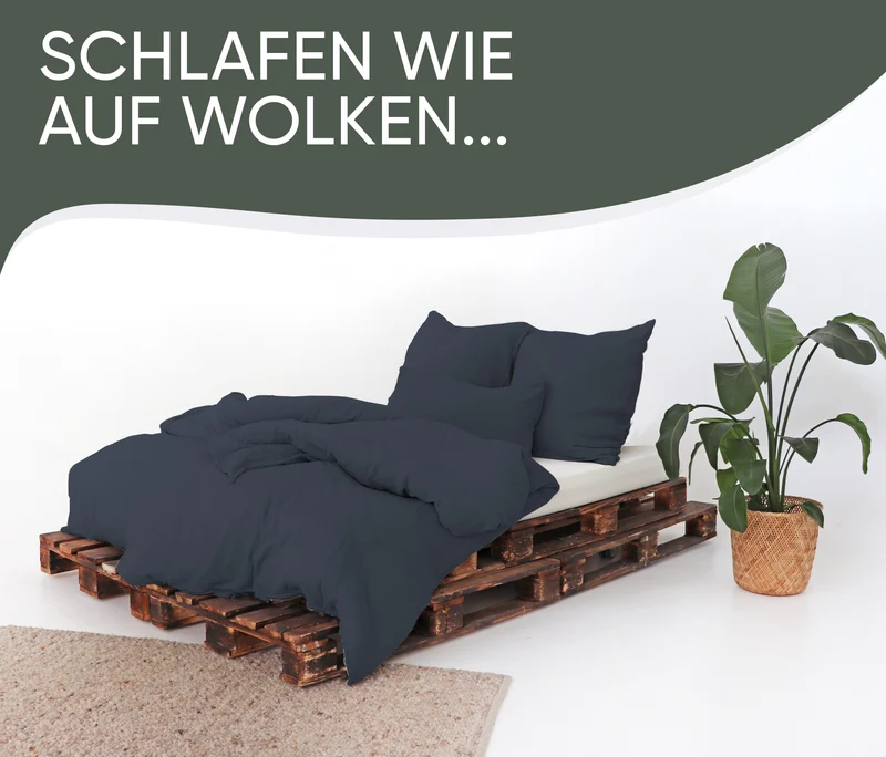 Musselin Bettwäsche aus 100% Bio Baumwolle - ÖKO-TEX Standard 100, Made in Green