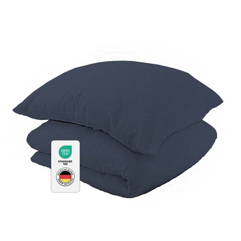 Musselin Bettwäsche aus 100% Bio Baumwolle - ÖKO-TEX Standard 100, Made in Green