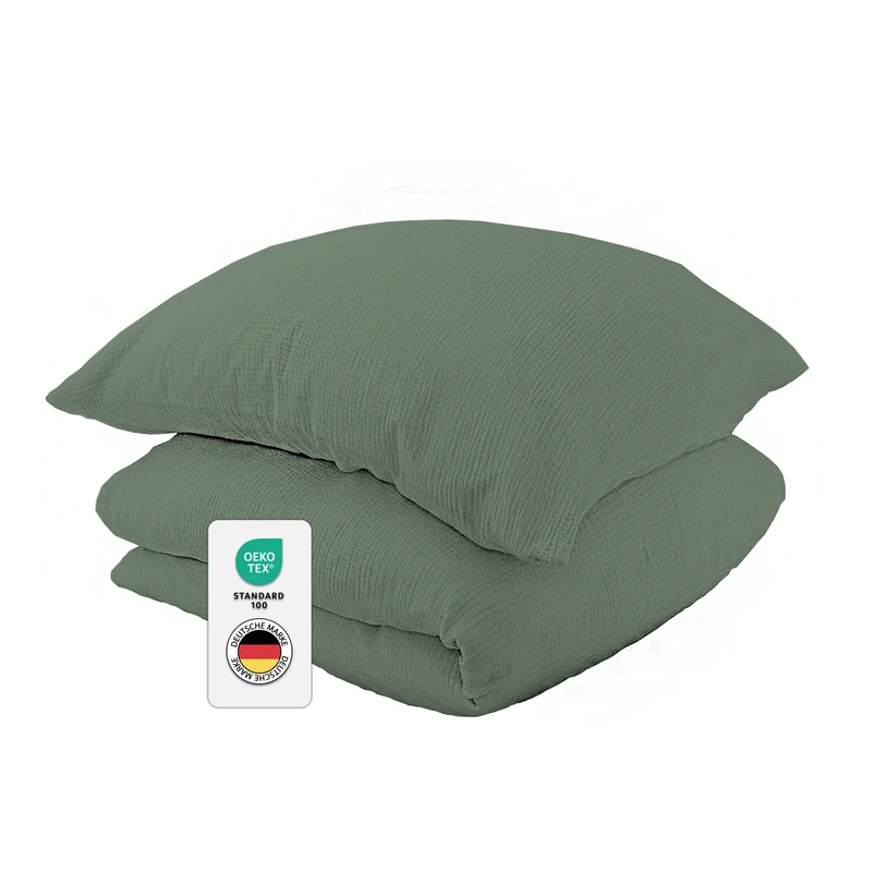 Musselin Bettwäsche aus 100% Bio Baumwolle - ÖKO-TEX Standard 100, Made in Green
