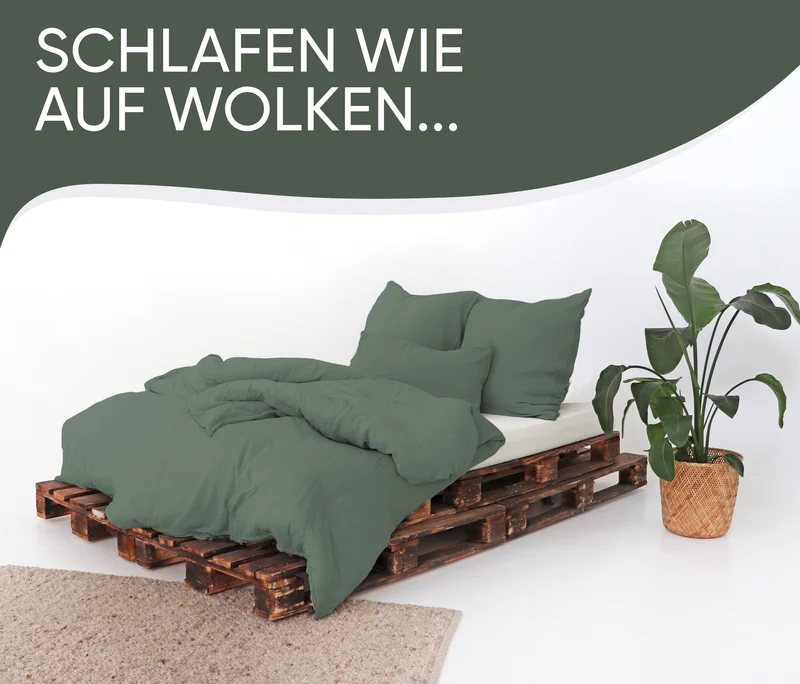 Musselin Bettwäsche aus 100% Bio Baumwolle - ÖKO-TEX Standard 100, Made in Green