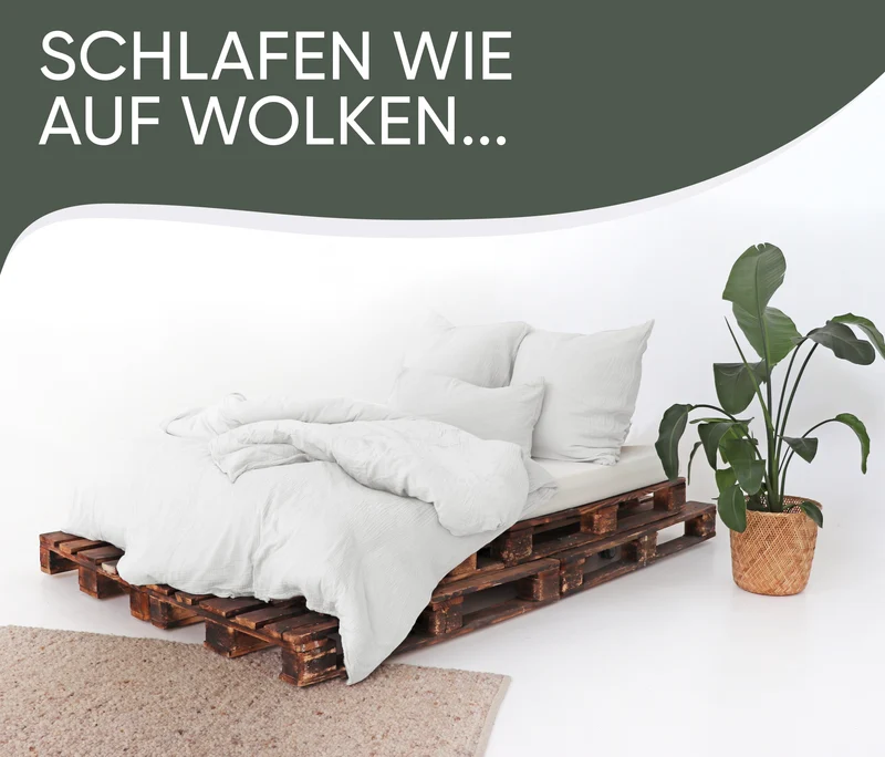 Musselin Bettwäsche aus 100% Bio Baumwolle - ÖKO-TEX Standard 100, Made in Green