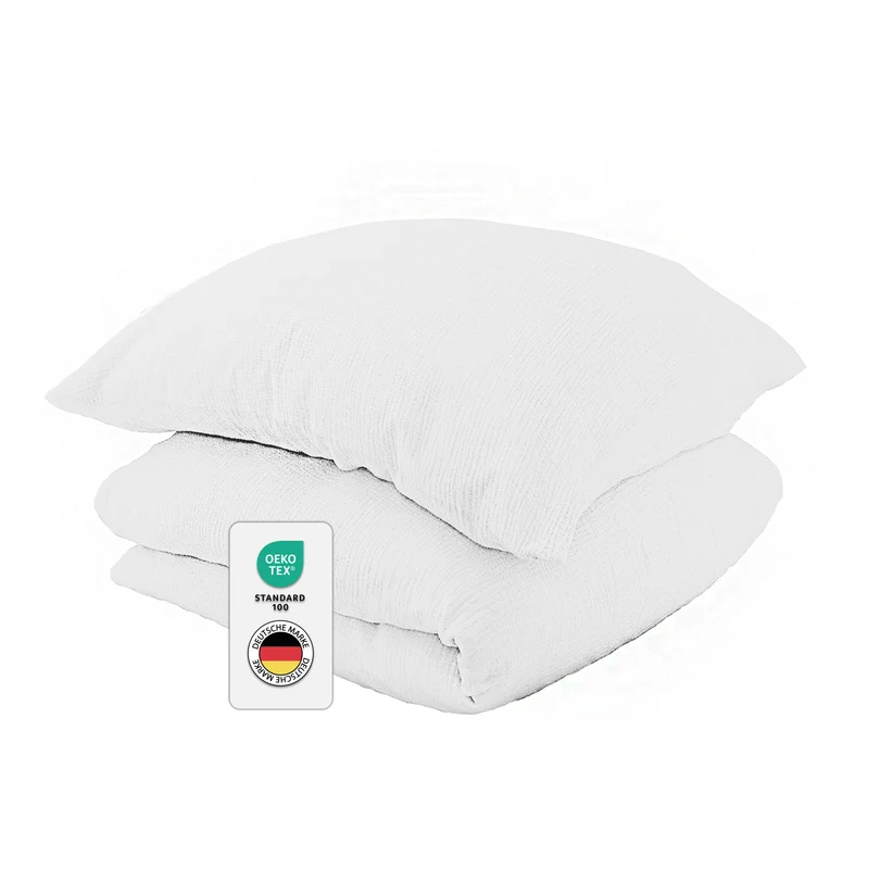 Musselin Bettwäsche aus 100% Bio Baumwolle - ÖKO-TEX Standard 100, Made in Green