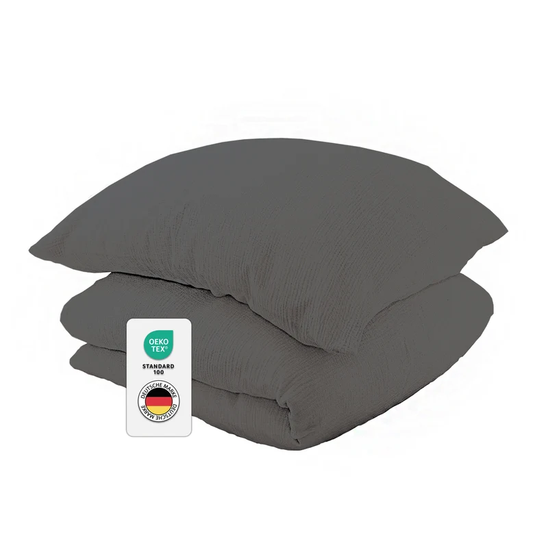 Musselin Bettwäsche aus 100% Bio Baumwolle - ÖKO-TEX Standard 100, Made in Green
